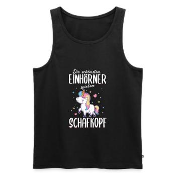 Schafkopfen Schafkopf Kartenspiel Einhorn Spruch - Männer Premium Bio Tank Top - Anthrazit - Vorne - AI Model Male 185 dark (185cm)