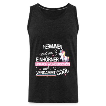 Hebamme Hebammen Entbindungspflegerin Beruf Spruch - Männer Premium Bio Tank Top - Anthrazit - Vorne - AI Model Male 185 dark (185cm)