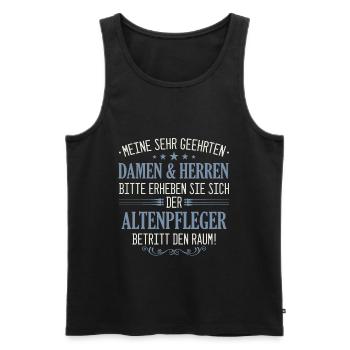 Altenpfleger Pfleger Beruf Spruch Altenpflege - Männer Premium Bio Tank Top - Anthrazit - Vorne - AI Model Male 185 dark (185cm)