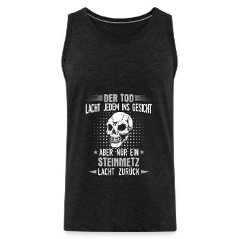 Steinmetz Steinmetzmeister Steinhauer Spruch - Männer Premium Bio Tank Top - Anthrazit - Vorne - AI Model Male 185 dark (185cm)