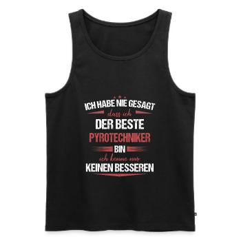 Pyrotechniker Feuerwerk Pyro Sprengmeister Spruch - Männer Premium Bio Tank Top - Anthrazit - Vorne - AI Model Male 185 dark (185cm)