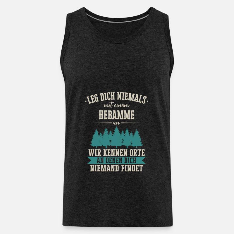 Hebamme Hebammen Entbindungspflegerin Beruf Spruch - Männer Premium Bio Tank Top - Anthrazit