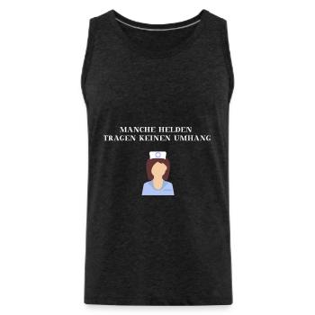 Krankenschwester Heldin Geschenkidee - Männer Premium Bio Tank Top - Anthrazit - Vorne - AI Model Male 185 dark (185cm)