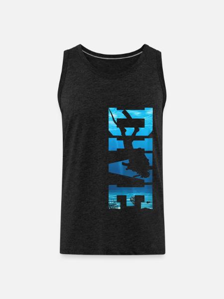23F 0299 bk - Men's Premium Organic Tank Top - charcoal grey