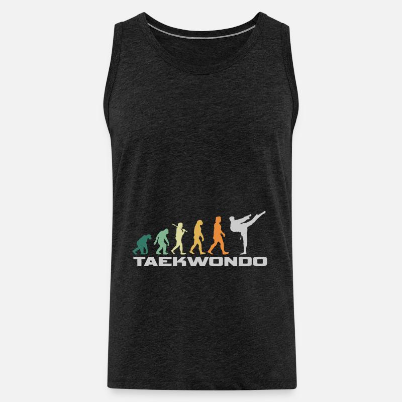 Taekwondo Retro Style - Evolution Mann - Männer Premium Bio Tank Top - Anthrazit