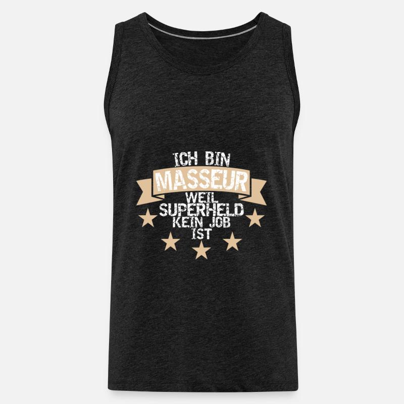 Masseur Superheld Massage Studio Massageöl - Männer Premium Bio Tank Top - Anthrazit