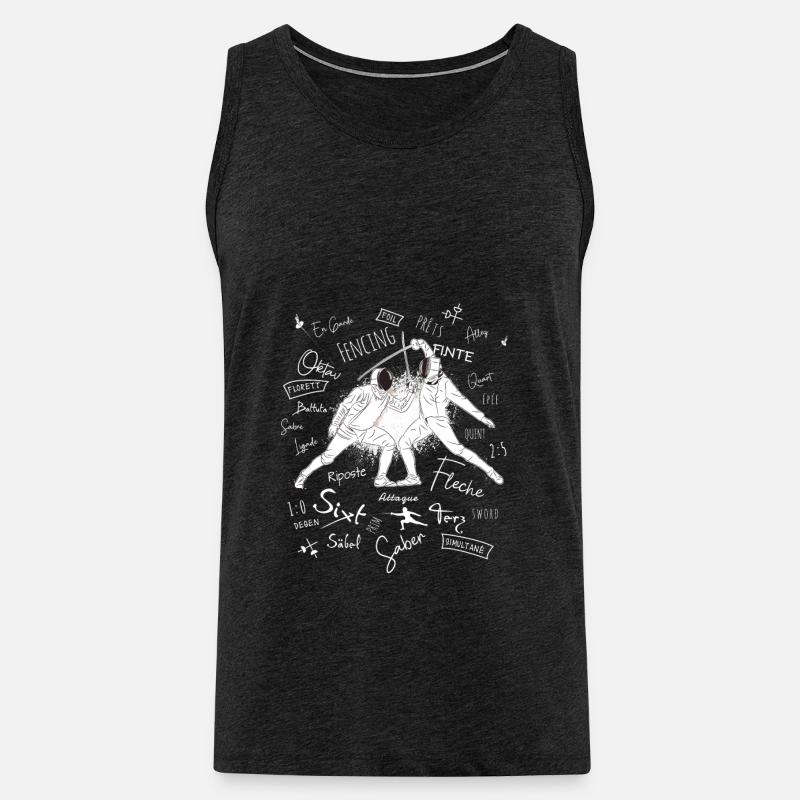 Fechten Begriffe Training Geschenk - Männer Premium Bio Tank Top - Anthrazit