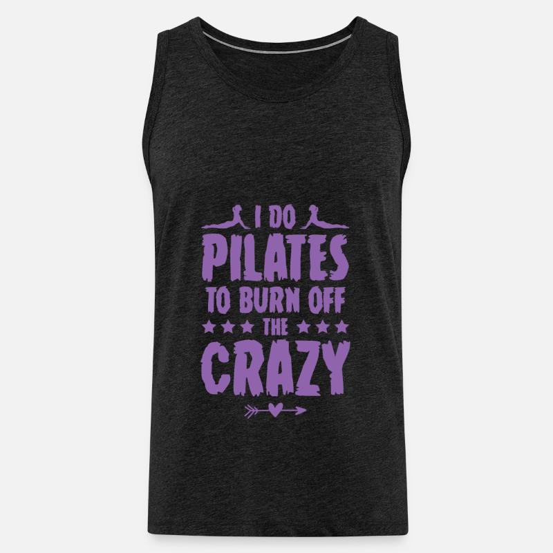 Pilates Spruch - Männer Premium Bio Tank Top - Anthrazit