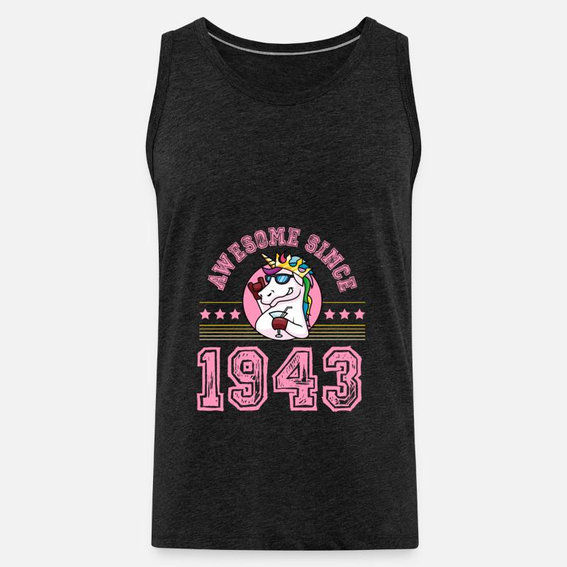 1943 Awesome Einhorn - Männer Premium Bio Tank Top - Anthrazit