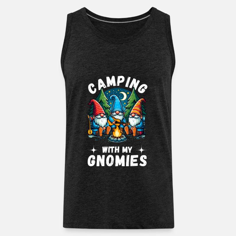 Camping Camper Campingplatz Gartenzwerge Wohnwagen - Männer Premium Bio Tank Top - Anthrazit