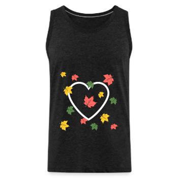 Autumn Love - Men's Premium Organic Tank Top - charcoal grey - Front - AI Model Male 185 dark (185cm)