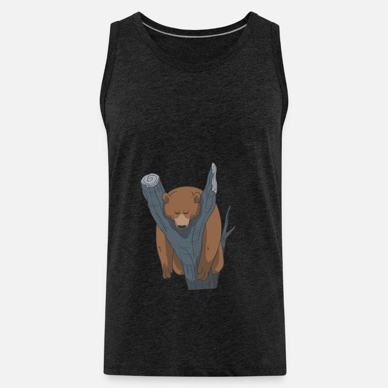 Schlafender Bär Geschenk Idee - Männer Premium Bio Tank Top - Anthrazit