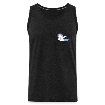 Unicorn in your pocket - Men's Premium Organic Tank Top - charcoal grey - Front - Alexander (188cm)