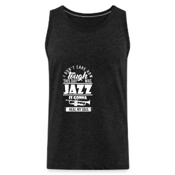 Jazz ist die Musik des rhythmischen Mannes - Männer Premium Bio Tank Top - Anthrazit - Vorne - Alexander (188cm)