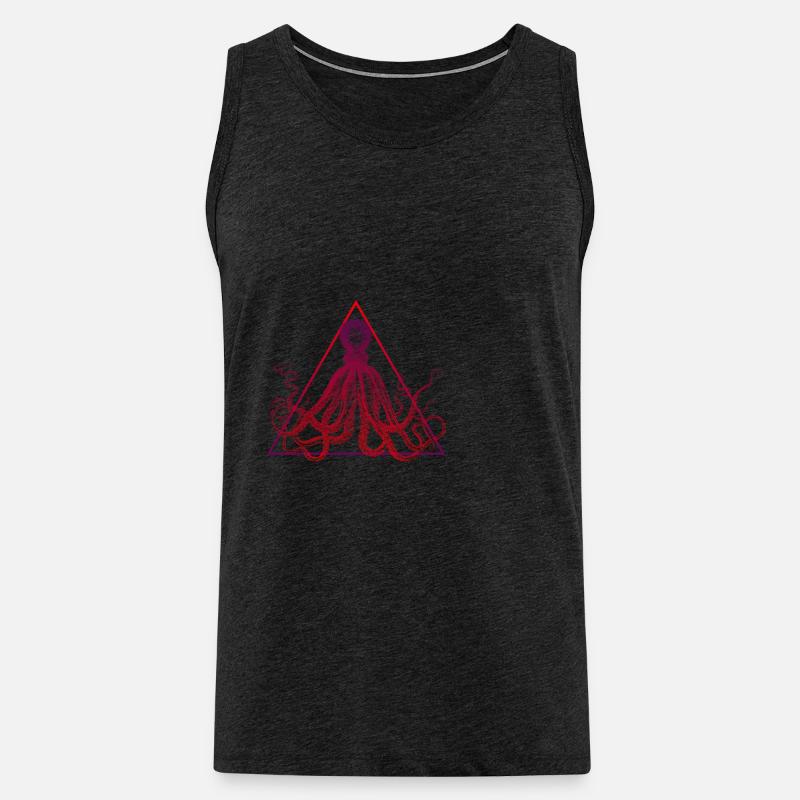Krake Octopus Triangle Neon - Männer Premium Bio Tank Top - Anthrazit