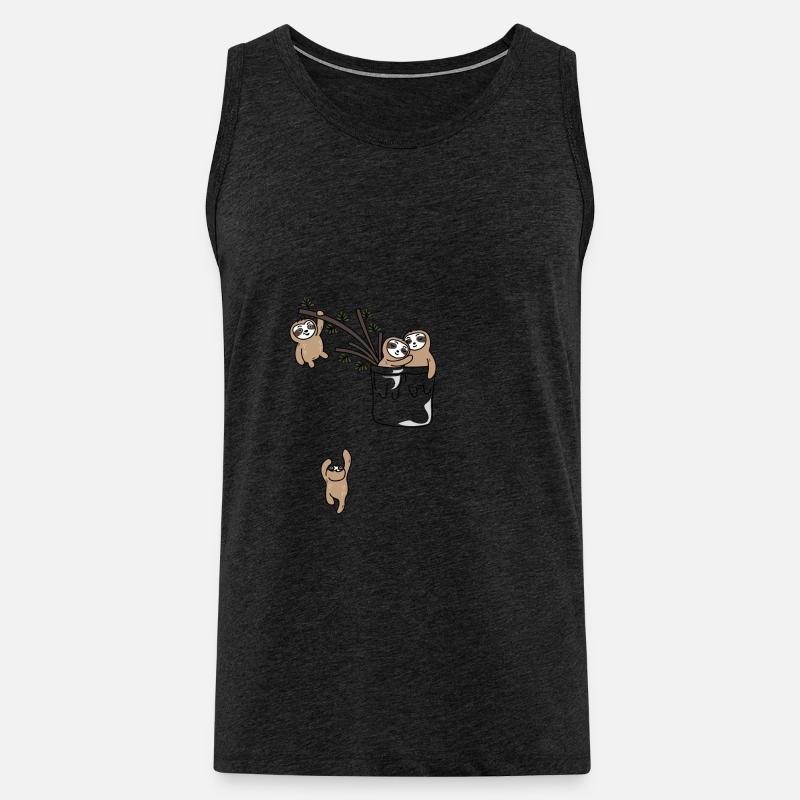 faultier - Männer Premium Bio Tank Top - Anthrazit