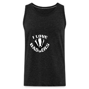 Ich Liebe Dachse Geschenk - Männer Premium Bio Tank Top - Anthrazit - Vorne - AI Model Male 185 dark (185cm)