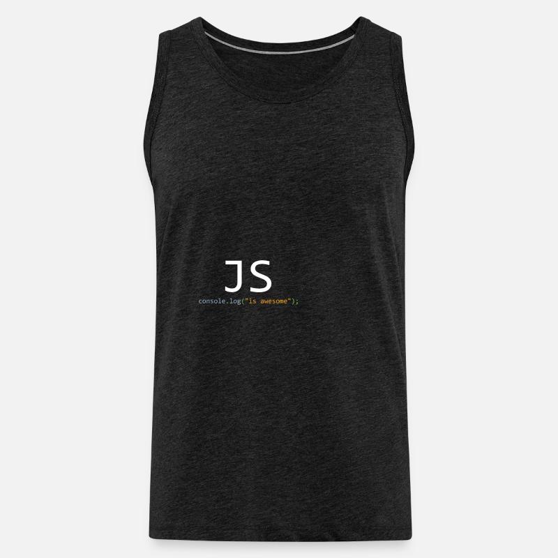 JavaScript is awesome - Men's Premium Organic Tank Top - charcoal grey