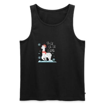 Alpaca Lama Christmas Funny Cool Gift - Men's Premium Organic Tank Top - charcoal grey - Front - AI Model Male 185 dark (185cm)