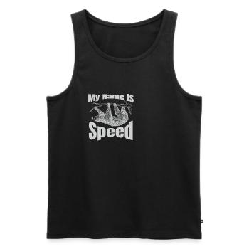 MY Name is Speed - Débardeur bio Premium Homme - charbon - Devant - AI Model Male 185 dark (185cm)