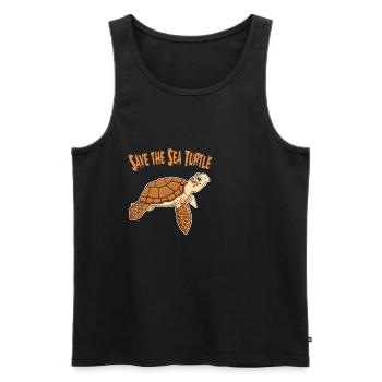 Tortue d’eau vacances Seychelles - Débardeur bio Premium Homme - charbon - Devant - Alexander (188cm)