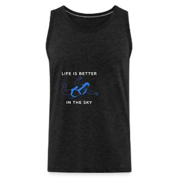 Skydiving - Men's Premium Organic Tank Top - charcoal grey - Front - Alexander (188cm)