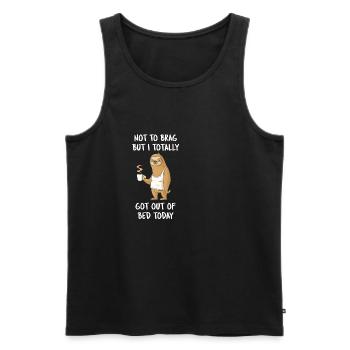 Faultier Sloth Geschenk Lustig Team Faul Pyjama - Männer Premium Bio Tank Top - Anthrazit - Vorne - AI Model Male 185 dark (185cm)