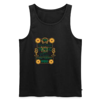 Music Electro Hip Hop Techno Festival Gift - Men's Premium Organic Tank Top - charcoal grey - Front - Alexander (188cm)