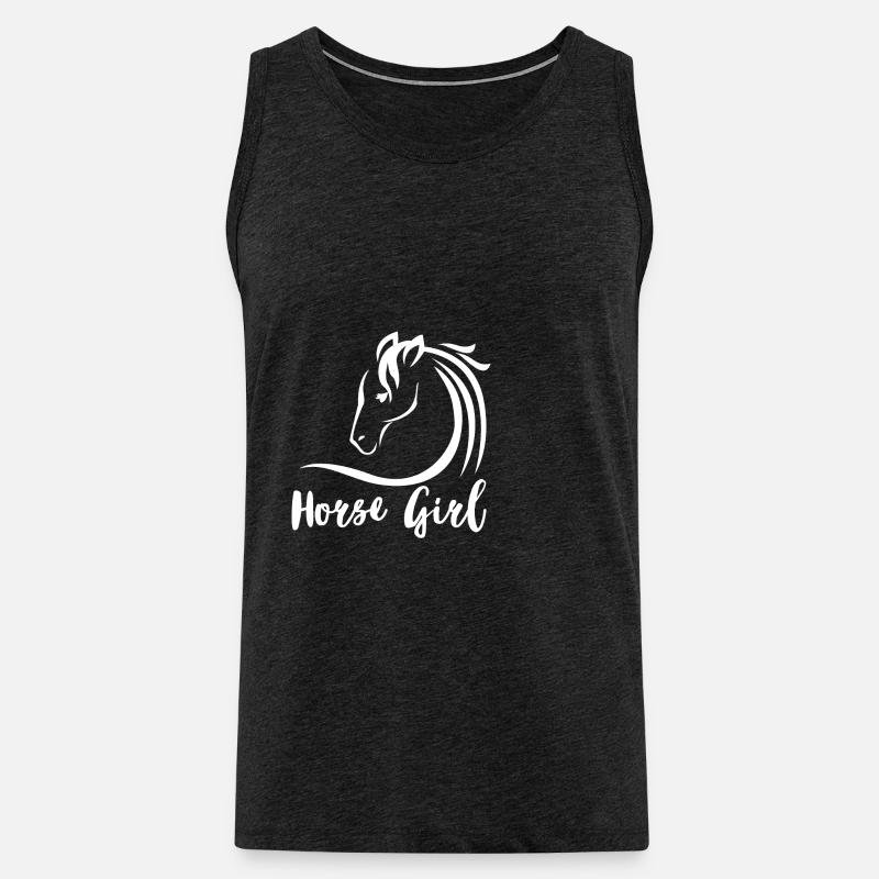 pferde mädchen - Männer Premium Bio Tank Top - Anthrazit
