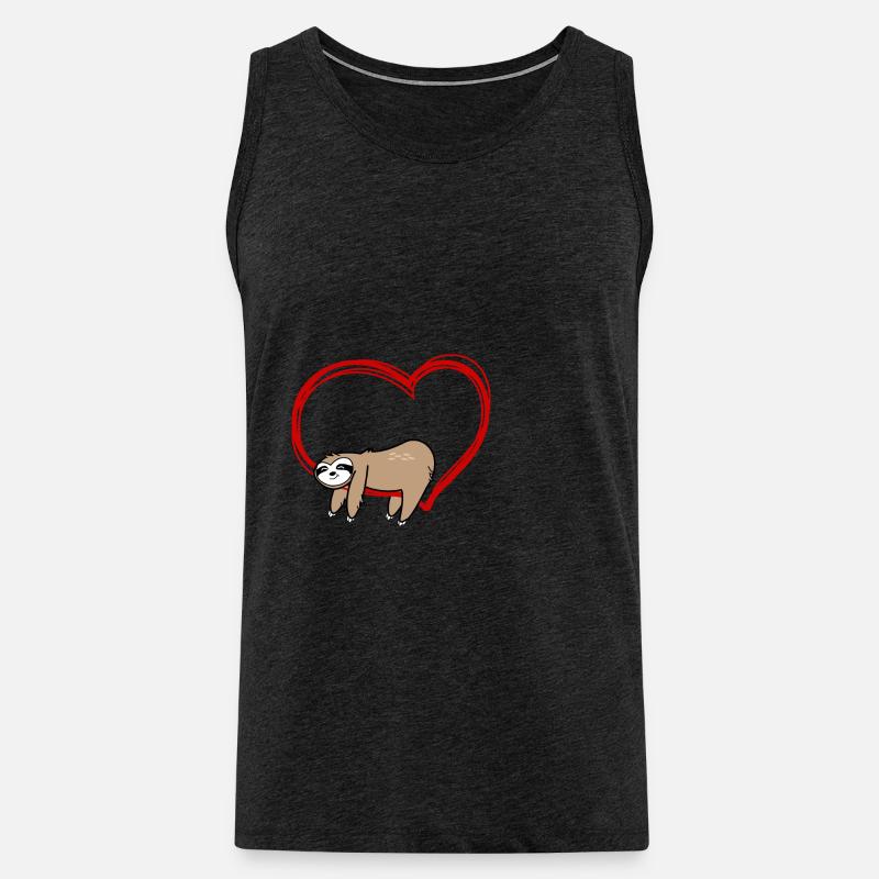 Faultier Herz Geschenk - Männer Premium Bio Tank Top - Anthrazit
