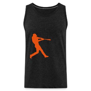 baseball batte frappe silhouette - Débardeur bio Premium Homme - charbon - Devant - Alexander (188cm)
