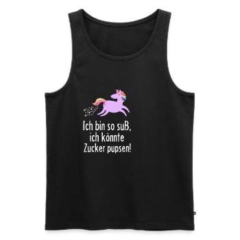 Licorne fille shirt · Sucre · Doux cadeau - Débardeur bio Premium Homme - charbon - Devant - AI Model Male 185 dark (185cm)