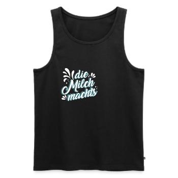 The milk makes it, beautiful gift idea - Men's Premium Organic Tank Top - charcoal grey - Front - AI Model Male 185 dark (185cm)