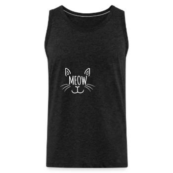 Meow meow chat chats cadeau de la gueule de bois kitty - Débardeur bio Premium Homme - charbon - Devant - Alexander (188cm)
