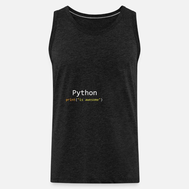 Python is awesome - Débardeur bio Premium Homme - charbon