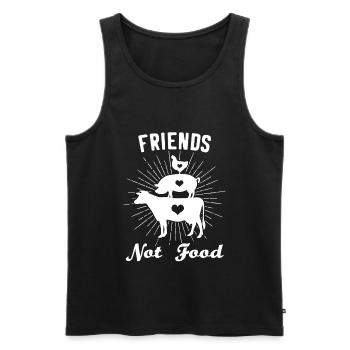 Vegan Veganer Veganerin Kein Essen Weiß - Männer Premium Bio Tank Top - Anthrazit - Vorne - AI Model Male 185 dark (185cm)