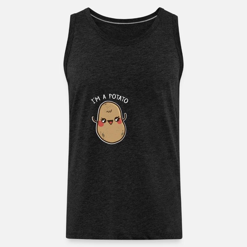 I am a Potato - Männer Premium Bio Tank Top - Anthrazit