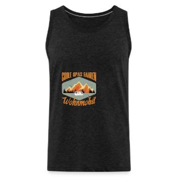 Grandpa Papa Camping Camping Wilderness - Men's Premium Organic Tank Top - charcoal grey - Front - AI Model Male 185 dark (185cm)