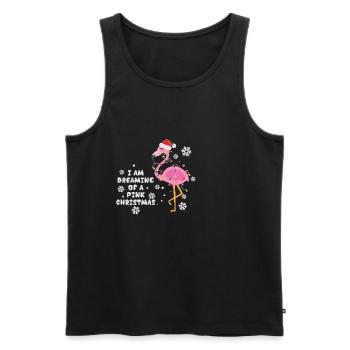 Bonnet de Noel Flamant Rose de Noël - Débardeur bio Premium Homme - charbon - Devant - AI Model Male 185 dark (185cm)