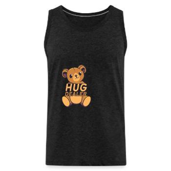 Funny Cute Teddy Bear Hug Dealer - Männer Premium Bio Tank Top - Anthrazit - Vorne - AI Model Male 185 dark (185cm)