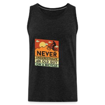 Never Underestimate an Old Guy on a Bicycle - Männer Premium Bio Tank Top - Anthrazit - Vorne - AI Model Male 185 dark (185cm)
