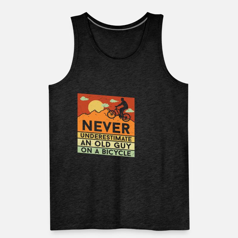 Never Underestimate an Old Guy on a Bicycle Männer Premium Bio Tank Top