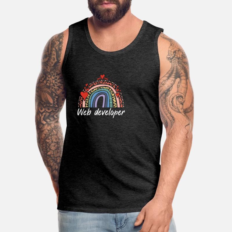 Rainbow Web Developer Programmer Männer Premium Bio Tank Top
