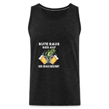 Rute raus Bier auf der Spass beginnt Angeln Angler - Männer Premium Bio Tank Top - Anthrazit - Vorne - AI Model Male 185 dark (185cm)