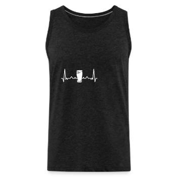 Herzschlaghandwerk Bier Alkoholbrauer Trinken - Männer Premium Bio Tank Top - Anthrazit - Vorne - Alexander (188cm)