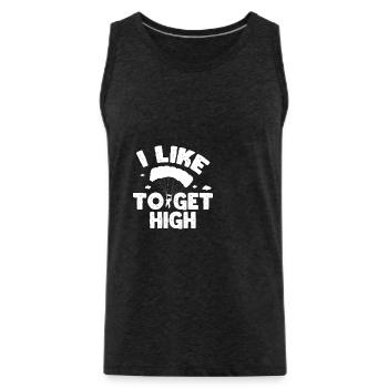Funny Sky Diving I Like To Get High - Männer Premium Bio Tank Top - Anthrazit - Vorne - AI Model Male 185 dark (185cm)
