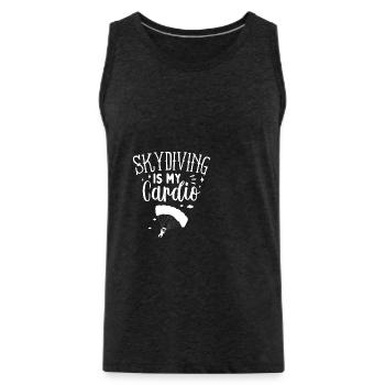Sky Diving Is My Cardio - Männer Premium Bio Tank Top - Anthrazit - Vorne - AI Model Male 185 dark (185cm)