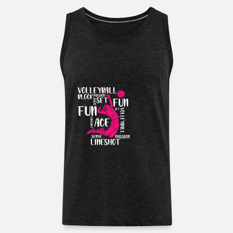 Volleyball Player Spike - Männer Premium Bio Tank Top - Anthrazit