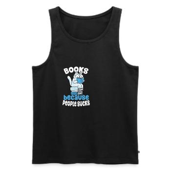 Books because People Sucks Cat Lover - Männer Premium Bio Tank Top - Anthrazit - Vorne - AI Model Male 185 dark (185cm)