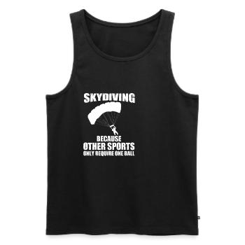 Funny Parachuting Skydiving Because Other Sports - Männer Premium Bio Tank Top - Anthrazit - Vorne - AI Model Male 185 dark (185cm)